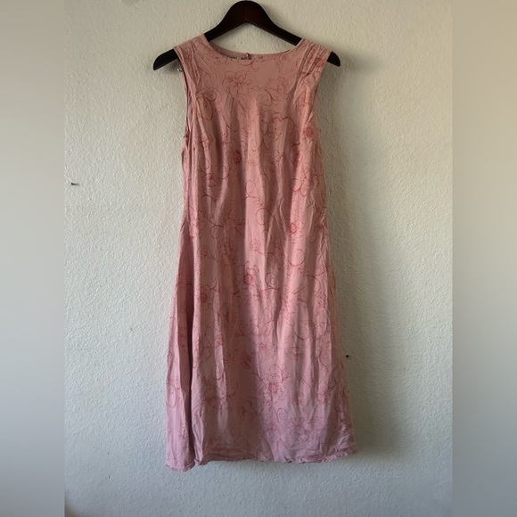 Tommy Bahama Silk Sundress Women 12 Pink Sleeveless Floral Lined Y2K Fairycore - Picture 8 of 14